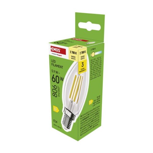 Emos zf3d42 Led sijalica filament candle 5,9w(60w) 806lm e14 ww ( 3487 ) Cene