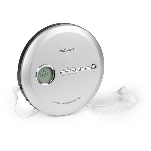OneConcept CDC 100MP3, discman, prijenosni CD player, antishock, ESP, microUSB, srebrni Cijene
