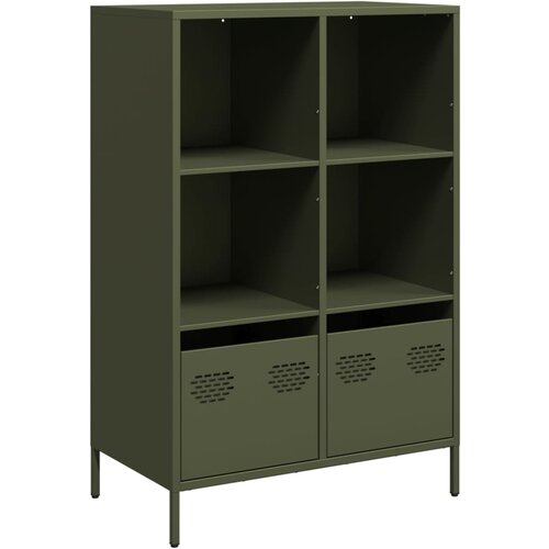 Maison Chic Visoka omara - Komoda - Predalnik olivno zelena 68x39x103,5 cm jeklo, (21719227) Cene