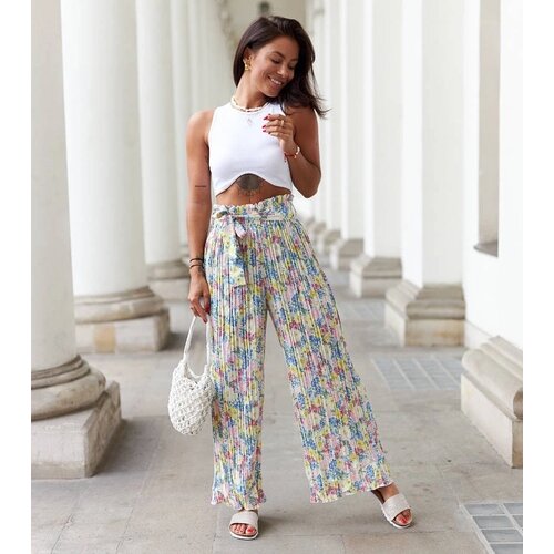 UR/CEO Yellow pleated floral pants Cesate Cijene