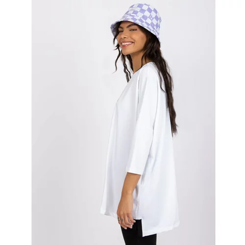 Fashion Hunters White blouse with Olivia RUE PARIS inscriptions