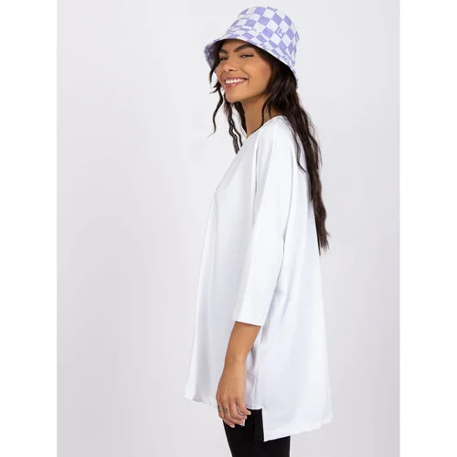 Fashion Hunters White blouse with Olivia RUE PARIS inscriptions