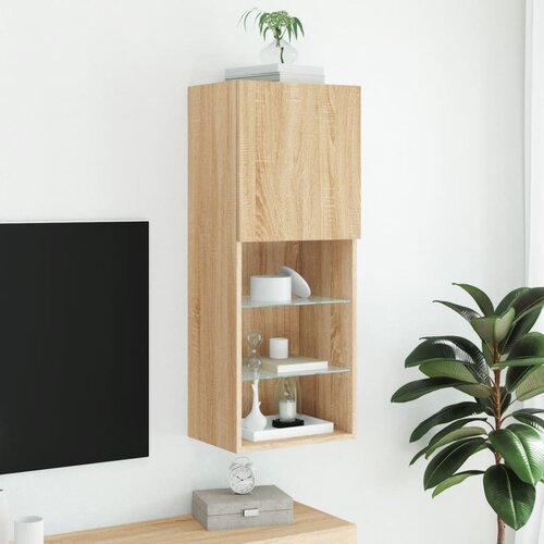  ormarić s LED svjetlima boja hrasta sonome 40,5x30x102 cm Slike