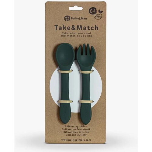 Petite & Mars take&Match Silicone Cutlery pribor Misty Green 6 m+ 2 kom Cijene
