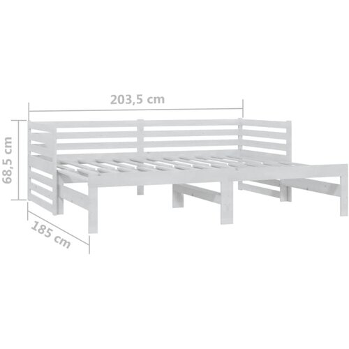  Dnevni ležaj na izvlačenje 2 x (90 x 200) cm bijeli od borovine Slike
