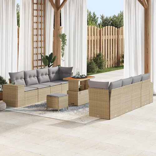  Sjedeća garnitura za vrt 11 kom. poliratan 255 x 62 x 85 cm Slike