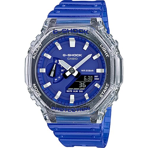 G-shock muški digitalni ručni sat GA-2100HC-2ADR plavi Slike