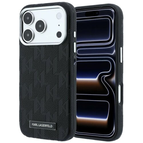  maska karl lagerfeld grained mono resin logo magsafe za iphone 17 pro/ 18 pro crna Slike