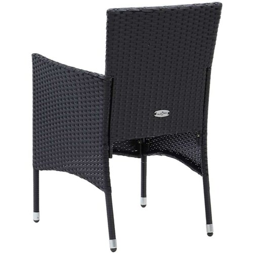  9-dijelni vrtni blagovaonski set s jastucima crni od poliratana Crna Dužina stola 185 cm Slike