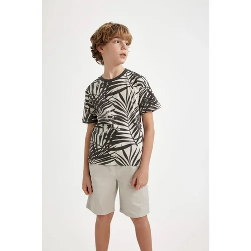 Defacto Boy's Crew Neck Printed Short Sleeve T-Shirt