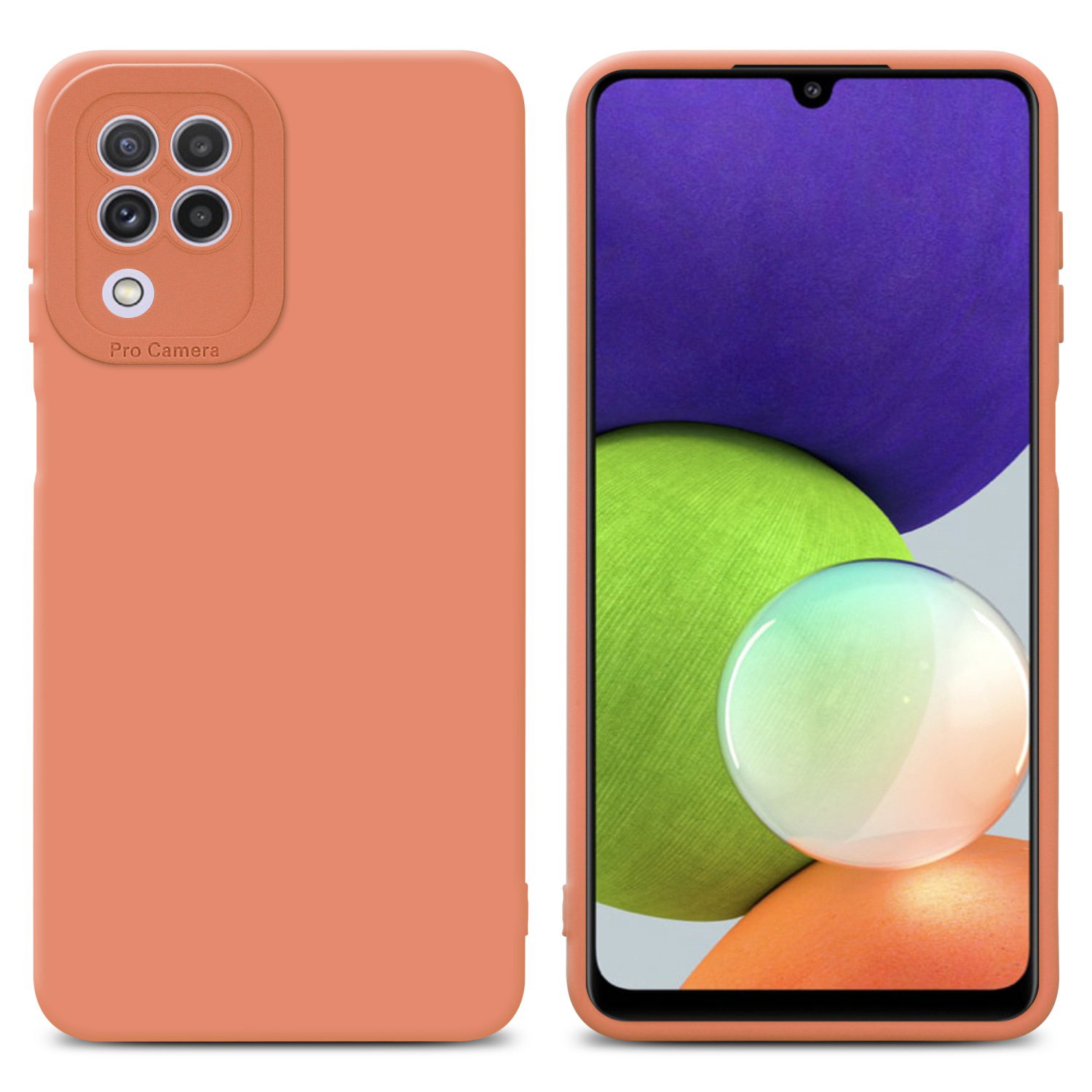Cadorabo Ohi&scaron;je, združljiv s Samsungom v tekočini svetlo oranžni pokrov - za&scaron;čitni pokrov iz fleksibilnega silikona TPU, (20603209) Cene