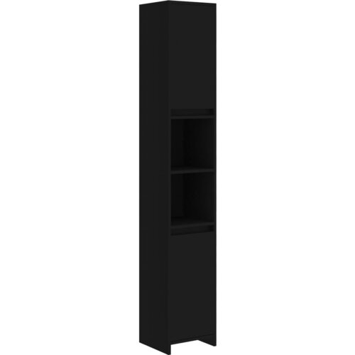 Maison Chic Kopalniška omarica - kopalniški kabinet - Kopalniški regal črna 30x30x183,5 cm iverna plošča, (21670564) Cene