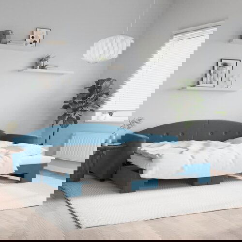 VidaXL Dnevni krevet na razvlačenje plavi 90 x 200 cm bar&amp;scaron;unasti Slike