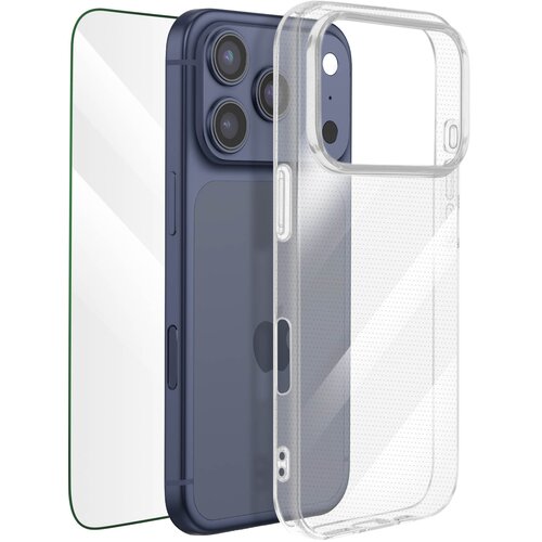 Oem Mayaxess, Zaščitni paket 2-v-1: ovitek + kaljeno steklo za iPhone 17 Pro Max, Prozorno, (5000208721) Cene
