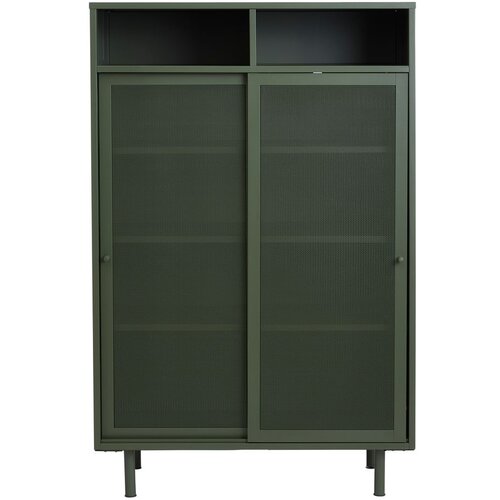 Unique Furniture Tamno zeleni metalni ormarić s kliznim vratima 90x140x40 cm Veep – Cijene