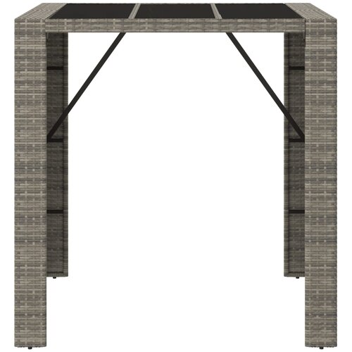  Barski stol sa staklenom pločom sivi 105x80x110 cm poliratan Slike