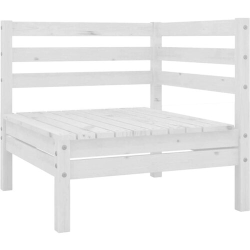  Kutna vrtna sofa od masivne borovine bijela Slike