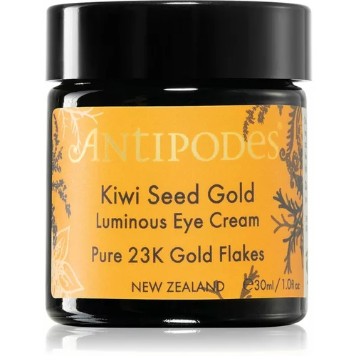 Antipodes Kiwi Seed Gold krema za osvetljevanje predela okoli oči z zlatom 30 ml