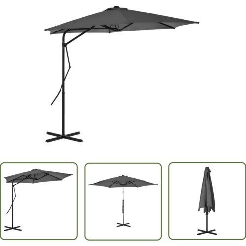  The Living Store Zunanji senčnik z jeklenim drogom 300 cm antracit - Senčnik, (21742880) Cene