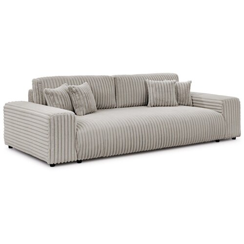 Ropez Svijetlo siva sklopiva/s prostorom za odlaganje sofa od samta 260 cm Justin &ndash; Cijene