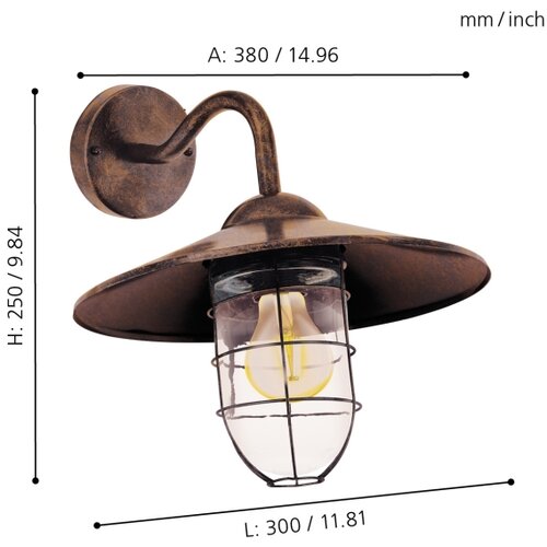 Eglo Melgoa zunanja stenska svetilka 300 x 250 x 380 IP44, (20468849) Slike