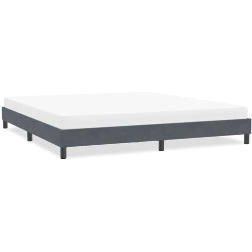 VidaXL posteljni okvir brez vzmetnice temno siva 200x220 cm žamet Slike