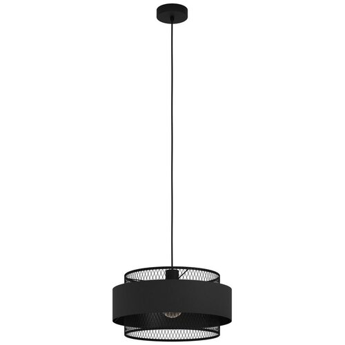 Eglo Bazely viseća lampa E27, &amp;Oslash;40 cm, crna, tekstil/žičana mreža, 43668 Slike