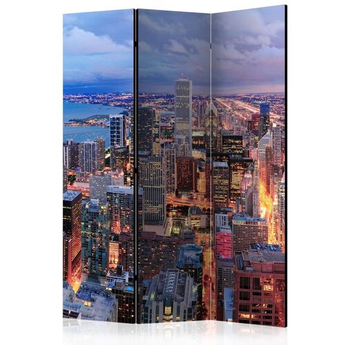  Paravan u 3 dijela - Illuminated Chicago [Room Dividers] 135x172 Cijene
