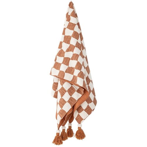Bloomingville Rjavo-bež bombažna odeja 130x150 cm Chola – Cene