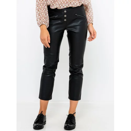 Camaieu Black leatherette shortened trousers - Women