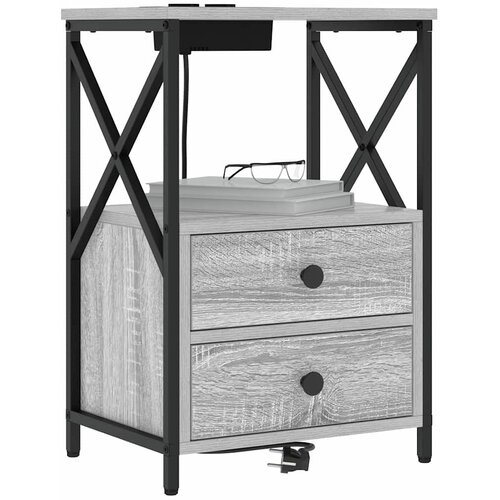  Noćni ormar Siva Sonoma 40 x 31 x 60 cm Konstruirano drvo Slike