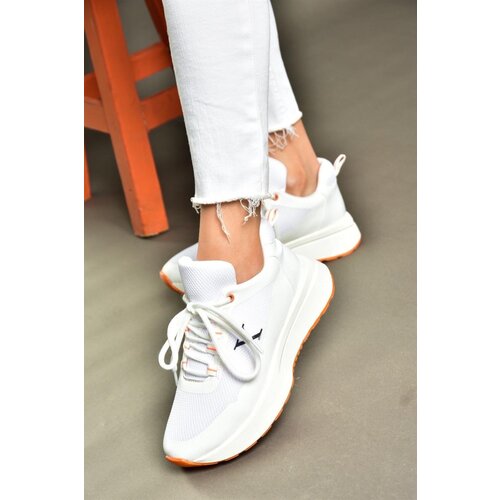 Fox Shoes P848531504 Women's Sneakers in a white/orange fabric Slike