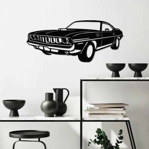 Wallity zidna dekoracija plymouth barracuda 1971, 60 x 26 cm, crna Cene