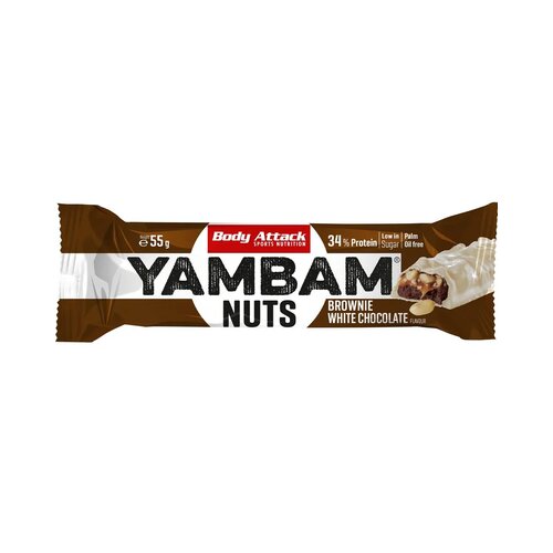 Body Attack YAMBAM Nuts Protein Bar - Brownie White Chocolate Cene