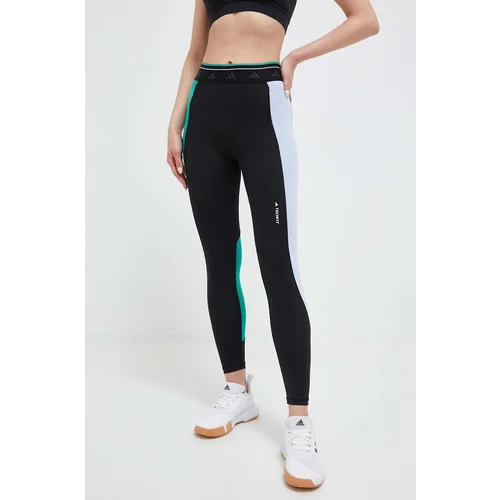 Adidas Tajice za trening Techfit Colorblock boja: crna, s uzorkom