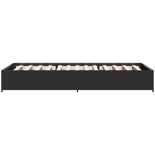 VidaXL Okvir za krevet crni 90 x 190 cm od konstruiranog drvo i metal Slike
