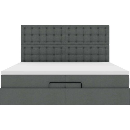 VidaXL Otomanski okvir kreveta s madracima tamnosivi 200x200cm tkanine Slike