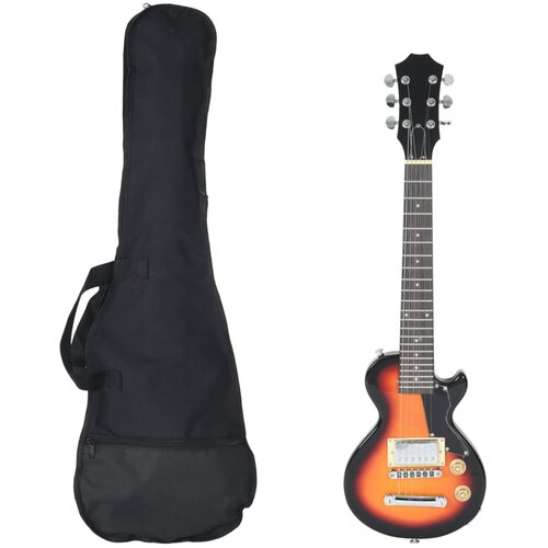 VidaXL Električna gitara za djecu s torbom smeđe-crna 3/4 30 Slike