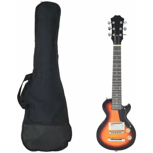 vidaXL Električna gitara za djecu s torbom smeđe-crna 3/4 30