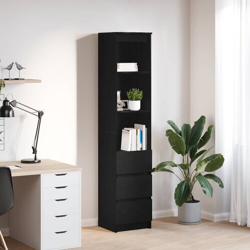 vidaXL Visoka ploča crni hrast 37,5x35x180 cm izrađeno drvo Cijene
