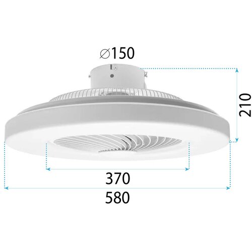 Toolight Luster s ventilatorom APP1551-C WHITE Slike