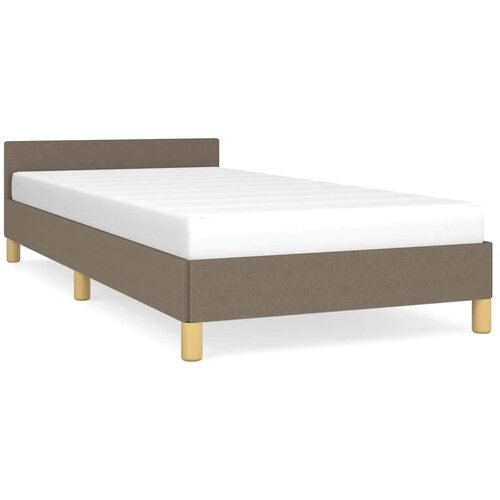 Maison Chic Posteljni okvir - Enojna postelja - Postelja za odrasle z vzglavjem brez vzmetnice taupe 80x200cm blago, (21695288) Slike