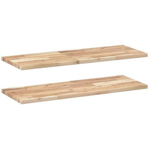 vidaXL Plutajuće police 2 kom 100x30x2 cm Neobrađeno puno drvo akacije - Prirodna 100 x 30 x 2 cm 2 1 Cene