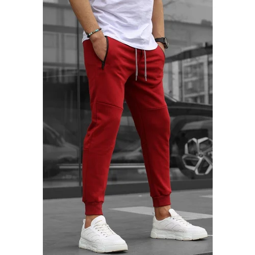 Madmext Burgundy Basic Men's Sweatpants