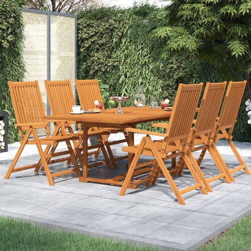  7-dijelni vrtni blagovaonski set od masivnog bagremovog drva 150-200 cm Slike