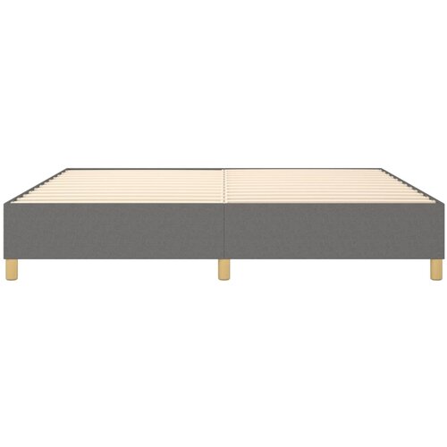  Okvir za krevet s oprugom tamnosivi 200x200 cm od tkanine Slike