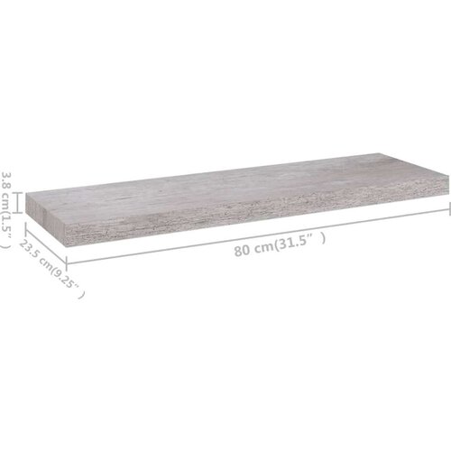  Plutajuća zidna polica siva boja betona 80 x 23 5 x 3 8 cm MDF Slike