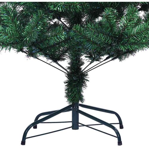 VidaXL Umjetno predsvijetljeno božićno drvce Zelena 240cm PVC i metal Slike