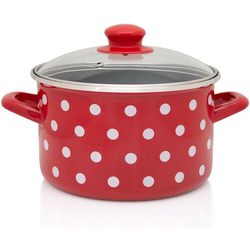 Metalac posuda duboka dekor red dots 22cm / 5,00lit Cene