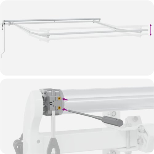 VidaXL Automatska uvlačiva tenda bijela 350x250 cm, Zamjenska tkanina za tendu 3.5x2.5 m bijela Slike